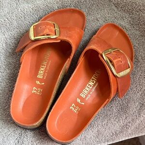 Birkenstock Madrid Big Buckle Slide Sandal, burnt orange (EU size 37)